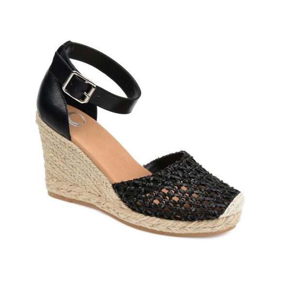 JOURNEE COLLECTION Shoes - JOURNEE COLLECTION Womens Black 1/2" Platform Closed Back Sierra Wedge Shoes 9